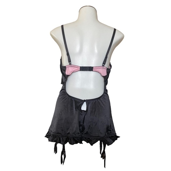 VICTORIA’S Secret mesh cutout black satin bustier size M - Picture 2 of 14